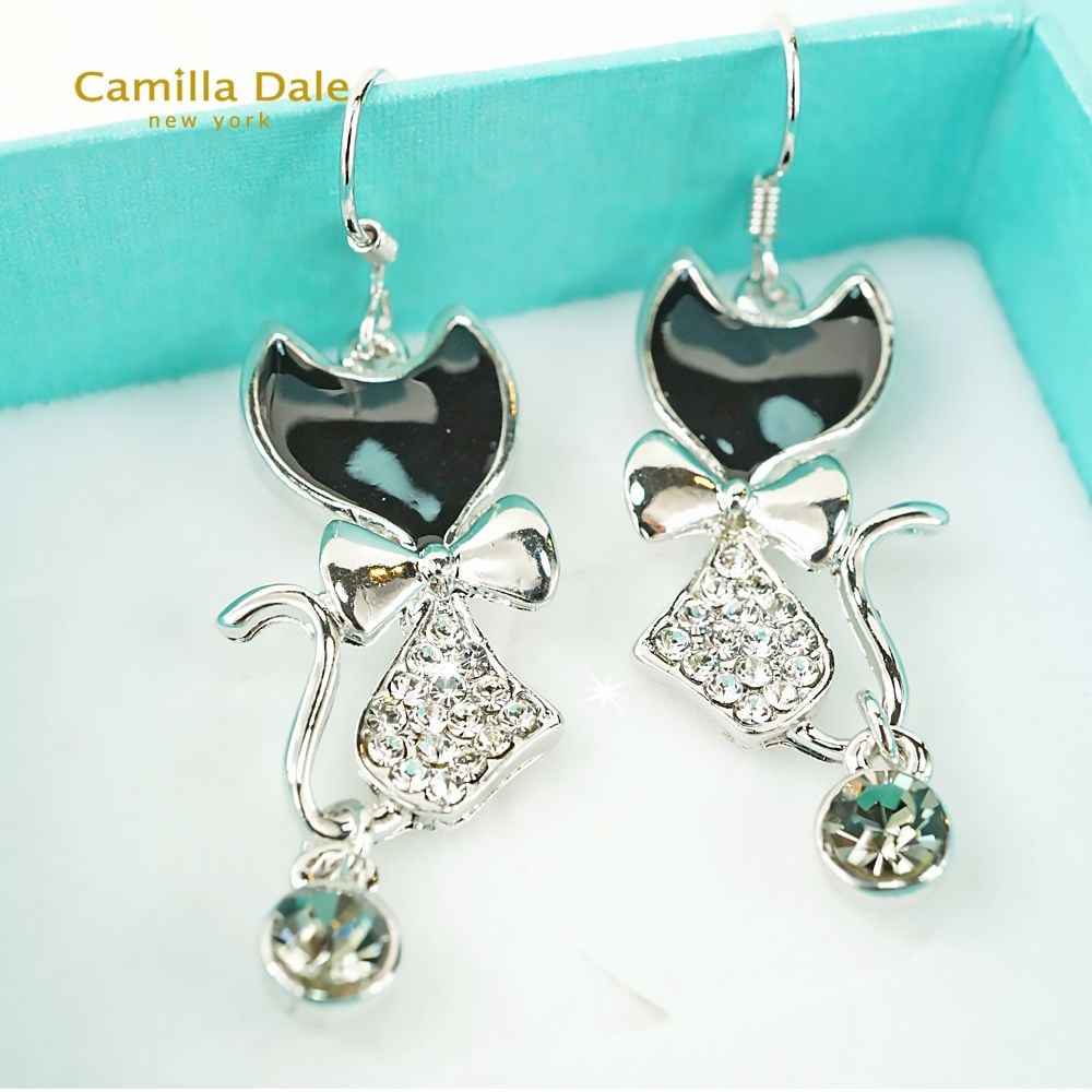 CamillaDale 波斯貓水鑽耳環