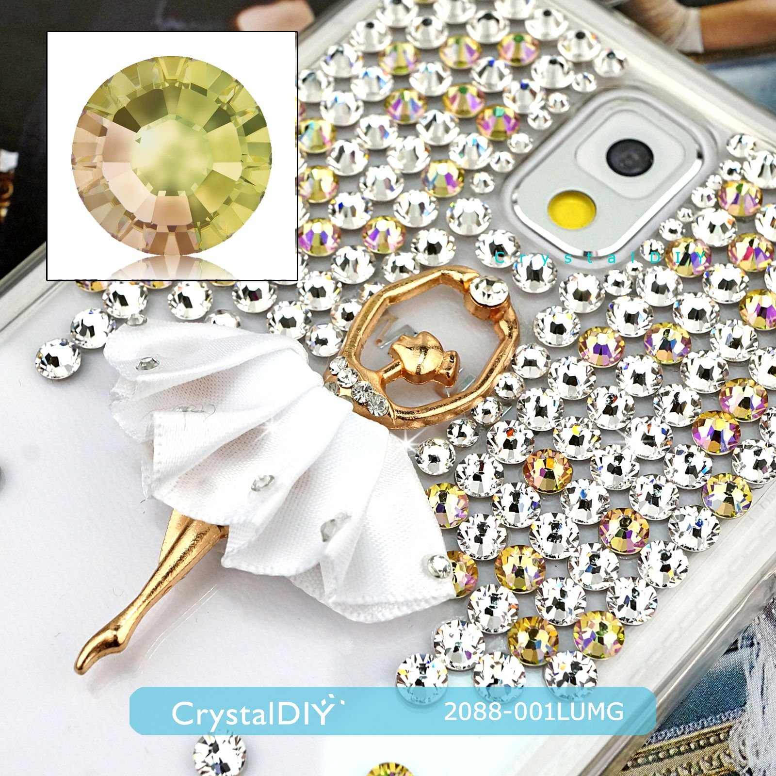 CrystalDIY奧地利SW水晶 2088煥光綠Luminous Green (001LUMG)平底石