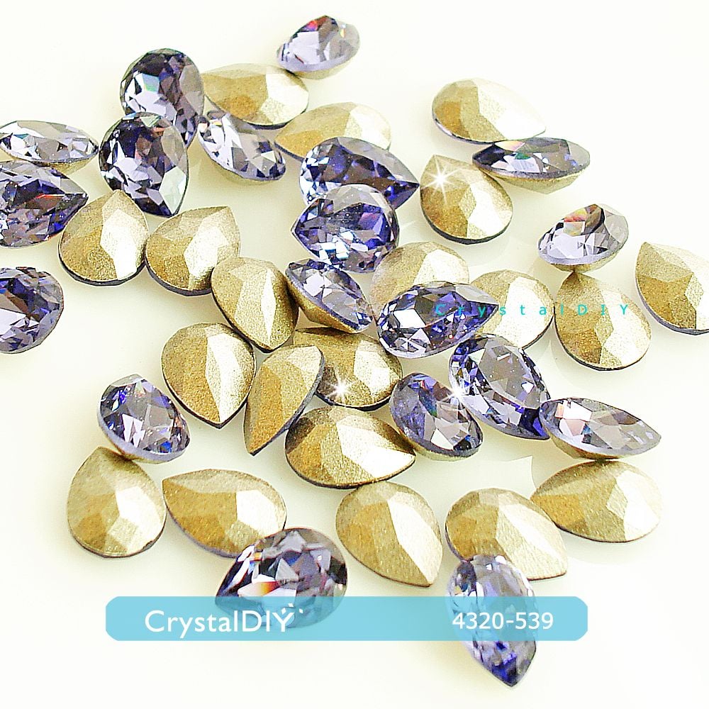 CrystalDIY奧地利水晶SW花式石#4320梨形石薰衣草紫8*6mm裸石
