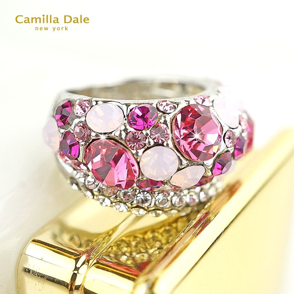 CamillaDale 皇冠水鑽戒指(桃紅)