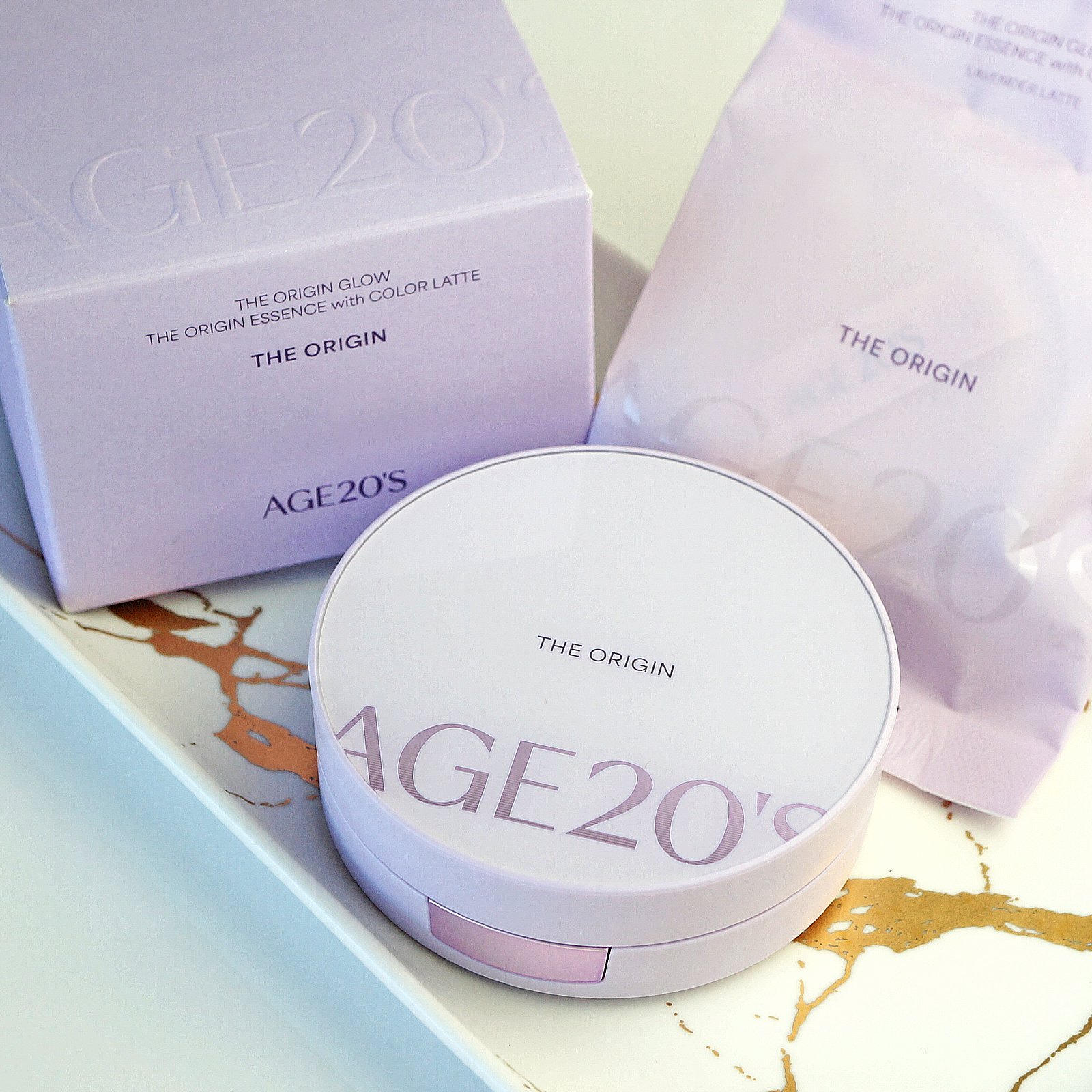 Age20's THE ORIGIN水光精華粉餅 薰衣草拿鐵一殼2蕊 #21亮白 膚色校正