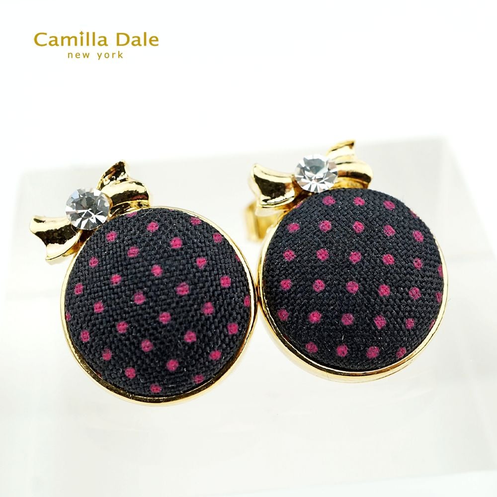 CamillaDale 馬卡龍點點耳環(黑)