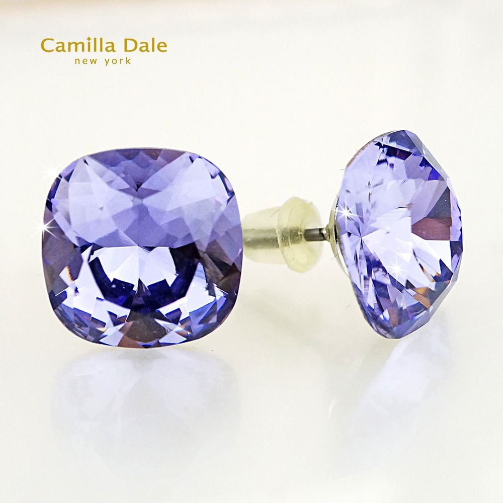 CamillaDale 公爵石水晶耳環(薰衣草紫)
