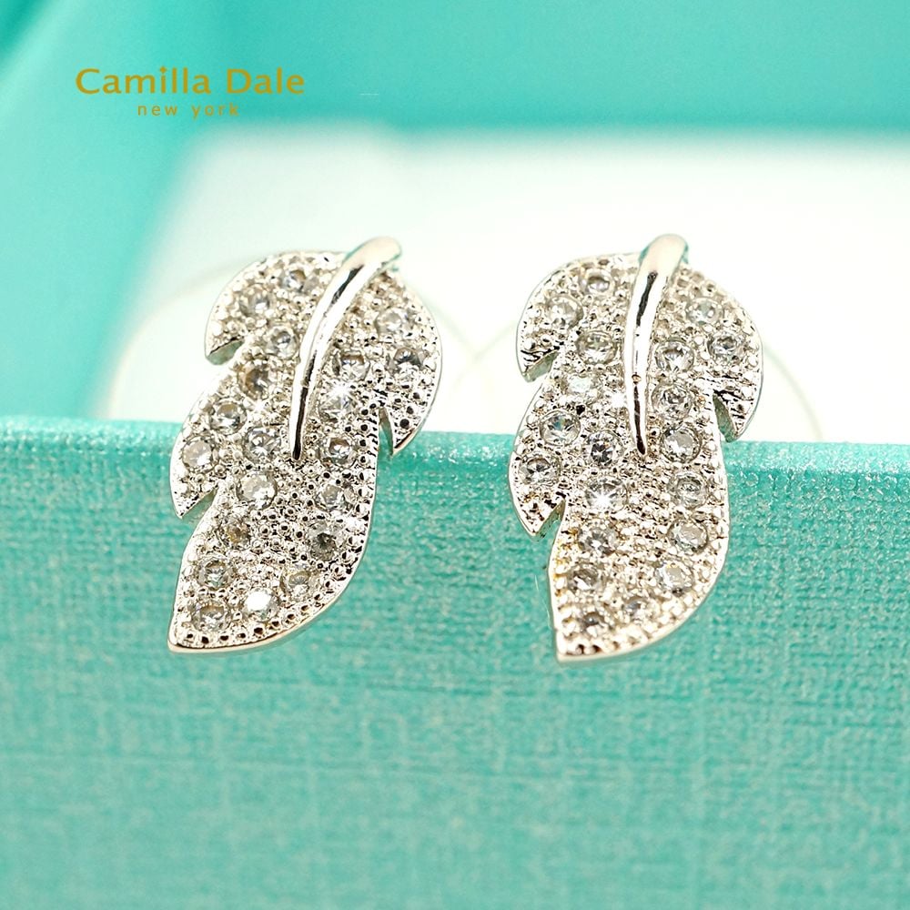 CamillaDale 葉子水鑽耳環
