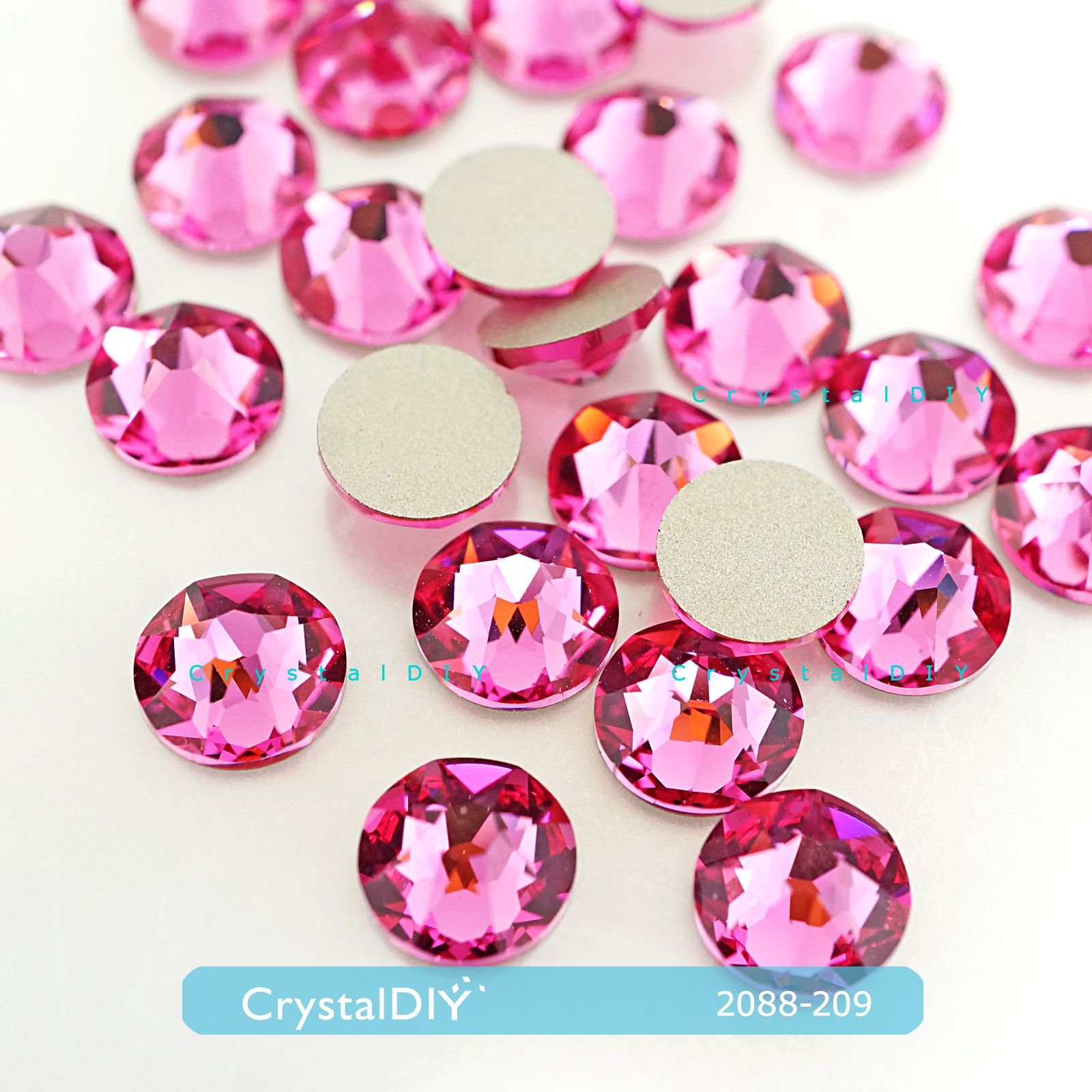 CrystalDIY奧地利水晶SW 平底石2058/2088 玫瑰(209) SS5~SS34