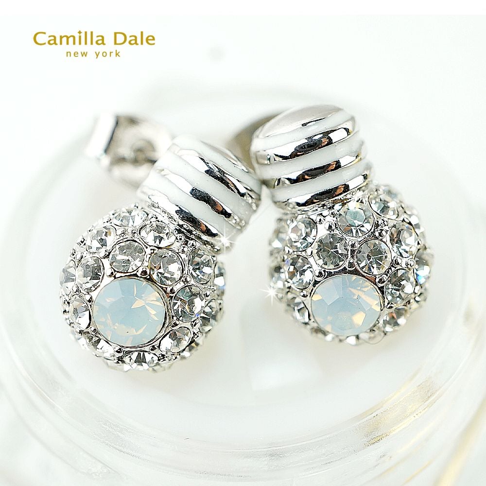 Camilla Dale 電燈泡水晶耳環(白蛋石)