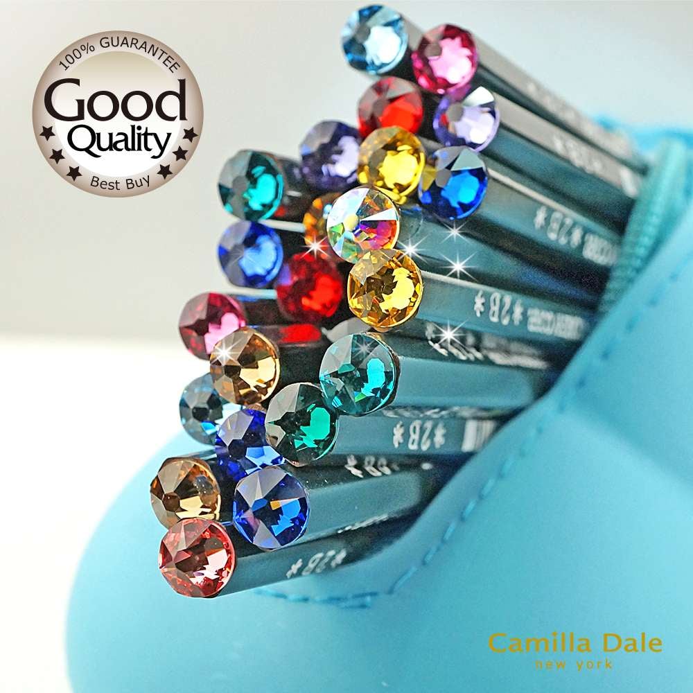 CamillaDale 光芒水鑽2B鉛筆 採用利百代 9800 兩打(24支)贈韓國文青可愛筆袋