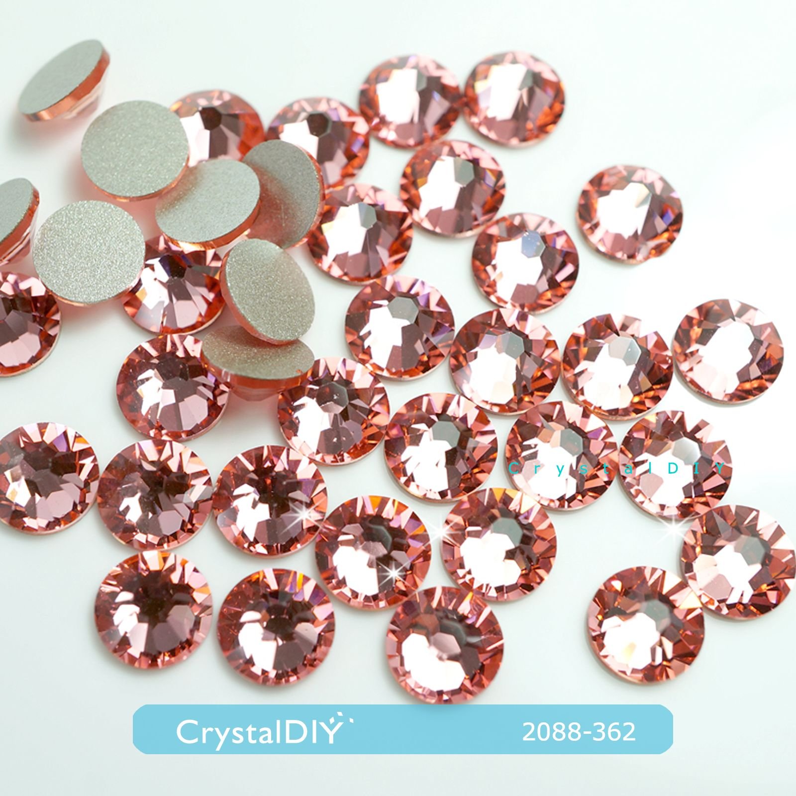 CrystalDIY奧地利水晶SW水晶平底石#2088 Rose Peach玫瑰蜜桃(262) SS34 (7.2MM) 貼鑽