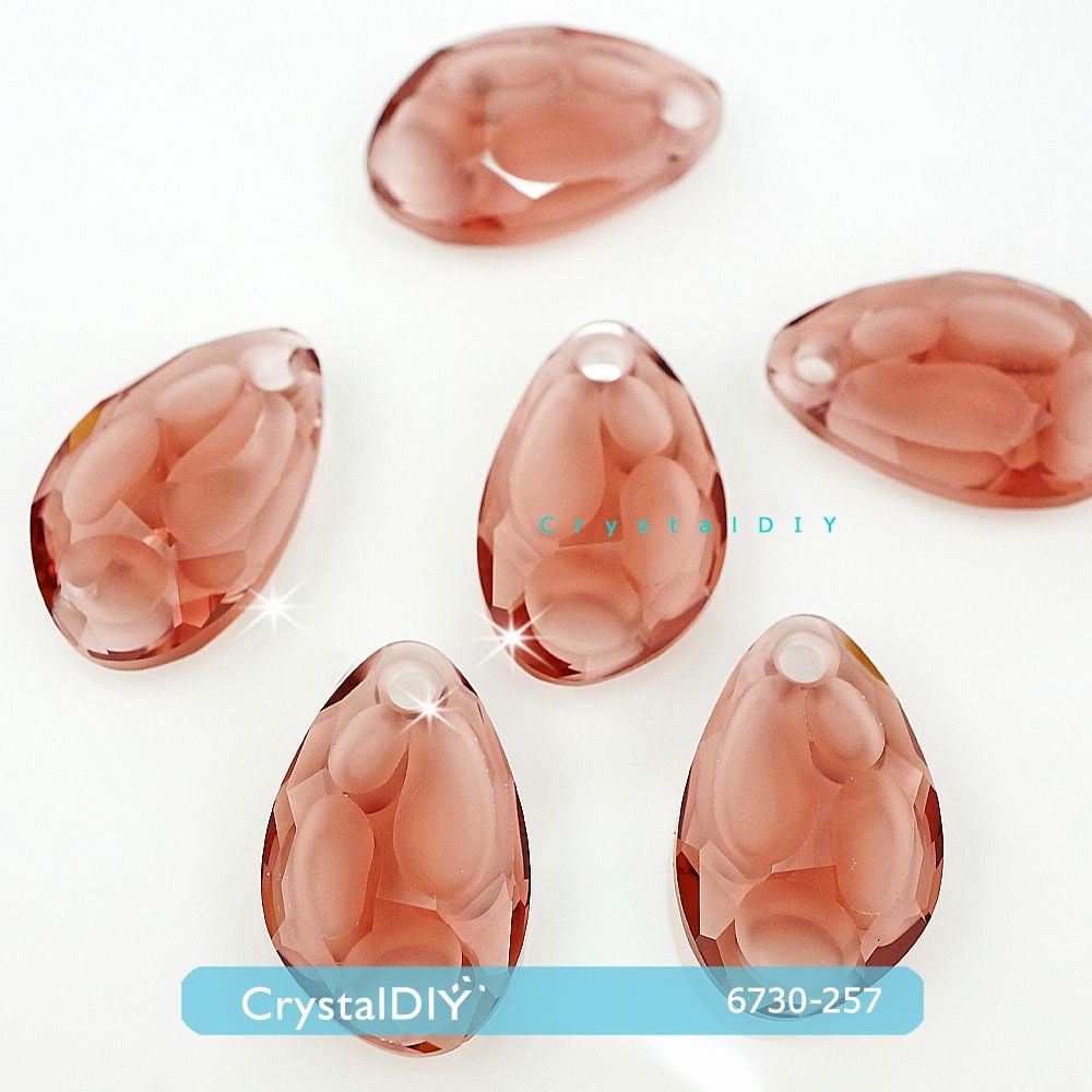 CrystalDIY奧地利水晶SW #6730 放射線吊墜嫣紅Blush Rose (257)18x11.5mm