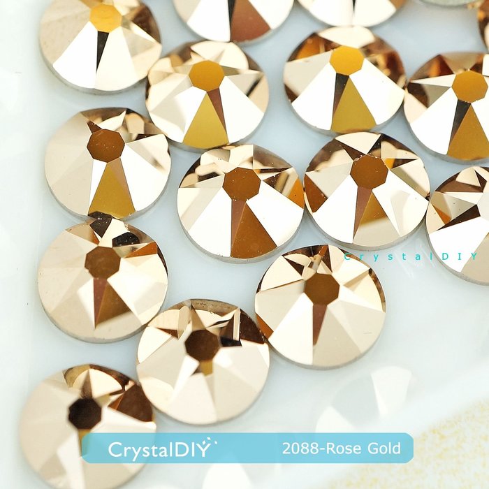 CrystalDIY奧地利水晶SW 2088平底石 玫瑰金 Rose gold(001ROGL)