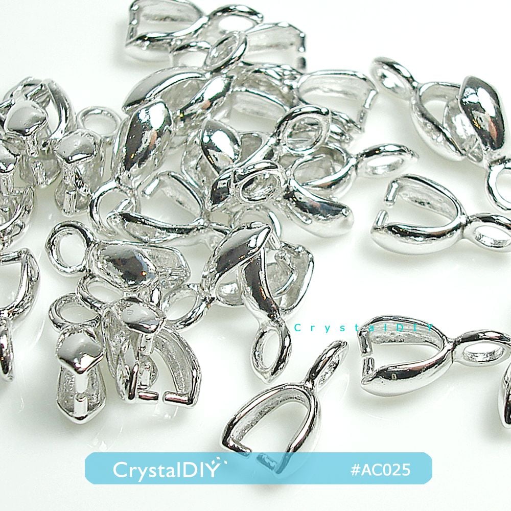 CrystalDIY 有上環小爪頭(正白)10pcs 電鍍正白K材質不易退色