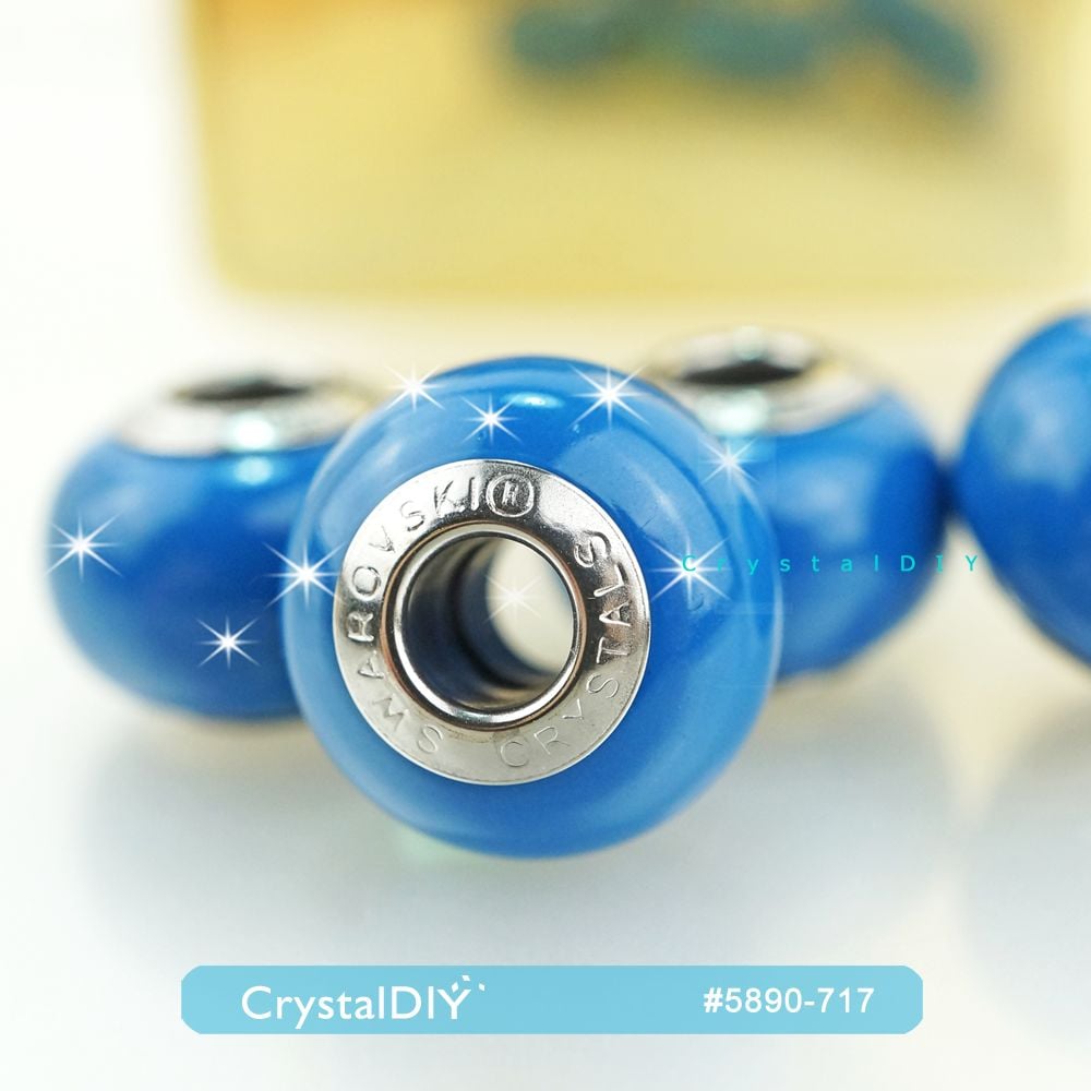 CrystalDIY奧地利水晶SW #5890水晶珍珠中孔青金石(717) 14mm單顆