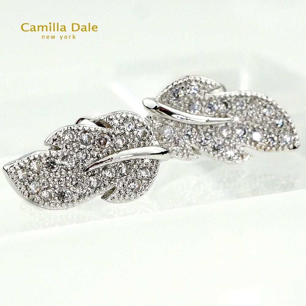 CamillaDale 葉子水鑽耳環