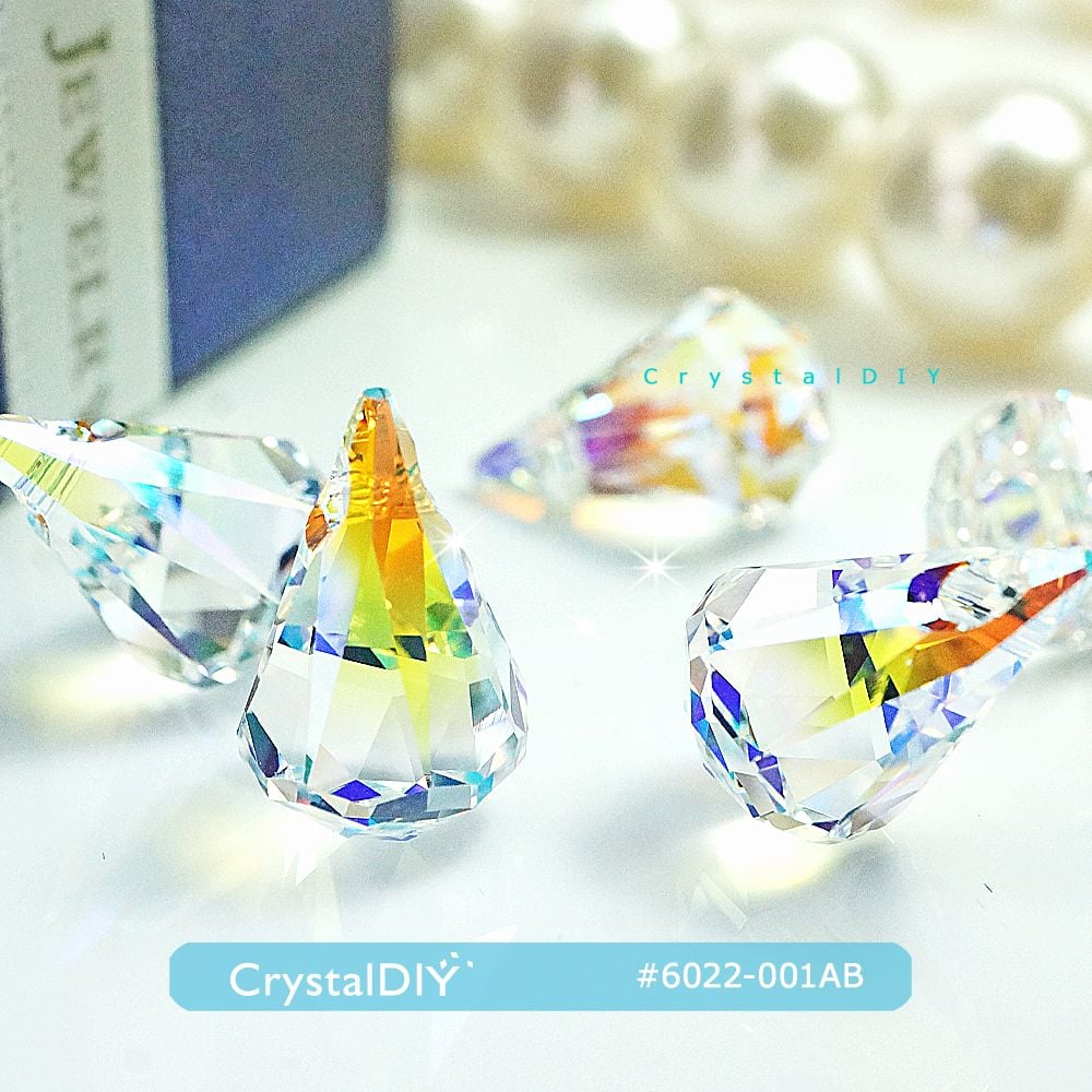 CrystalDIY奧地利SW水晶6022雨滴水晶吊墜14mm Crystal AB(001AB)