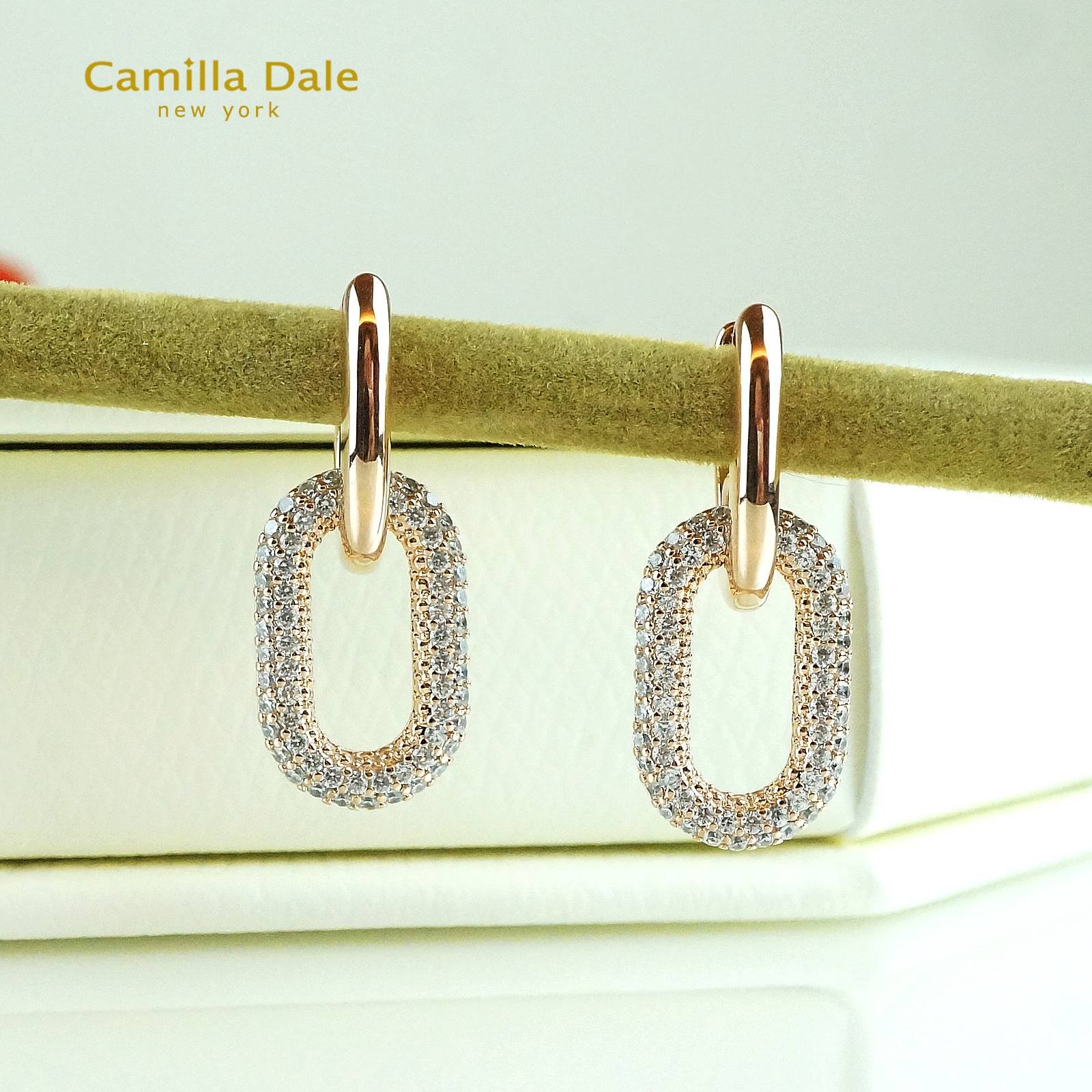 Camilla Dale 玫瑰金鍊條造型耳環