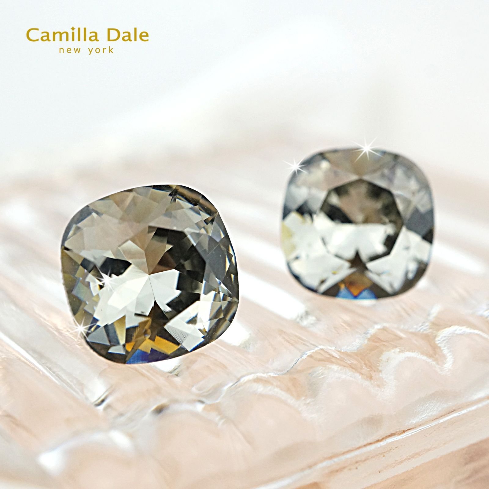 CamillaDale 公爵石水晶耳環(黑金剛)