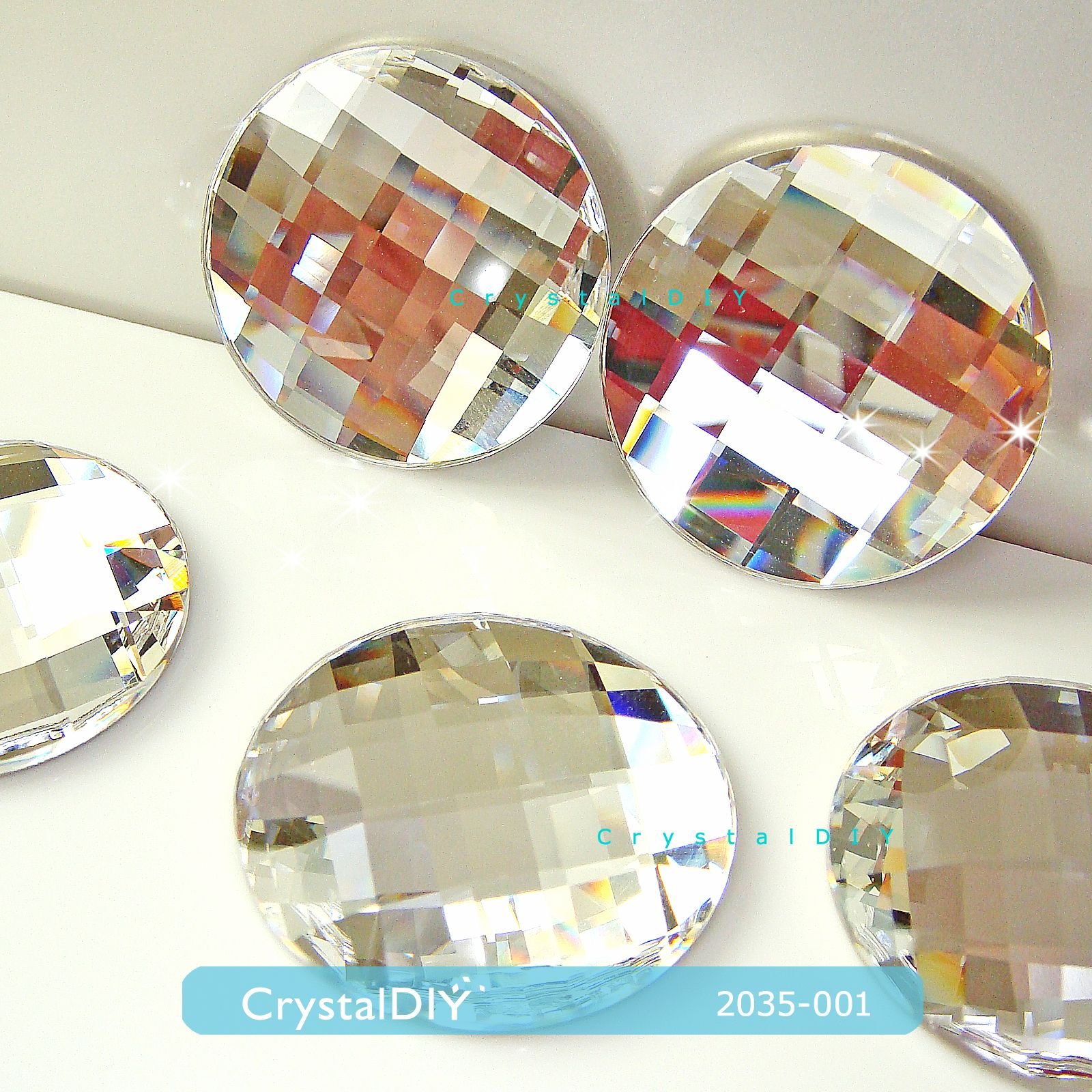 CrystalDIY奧地利SW水晶#2035圓形旗盤平底石 Crystal (001)20mm單顆