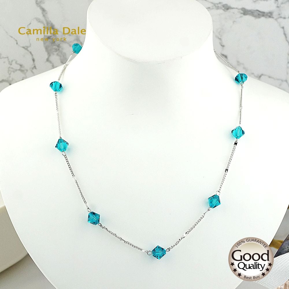 CamillaDale 星空點點項鍊 水晶串珠5328土耳其藍