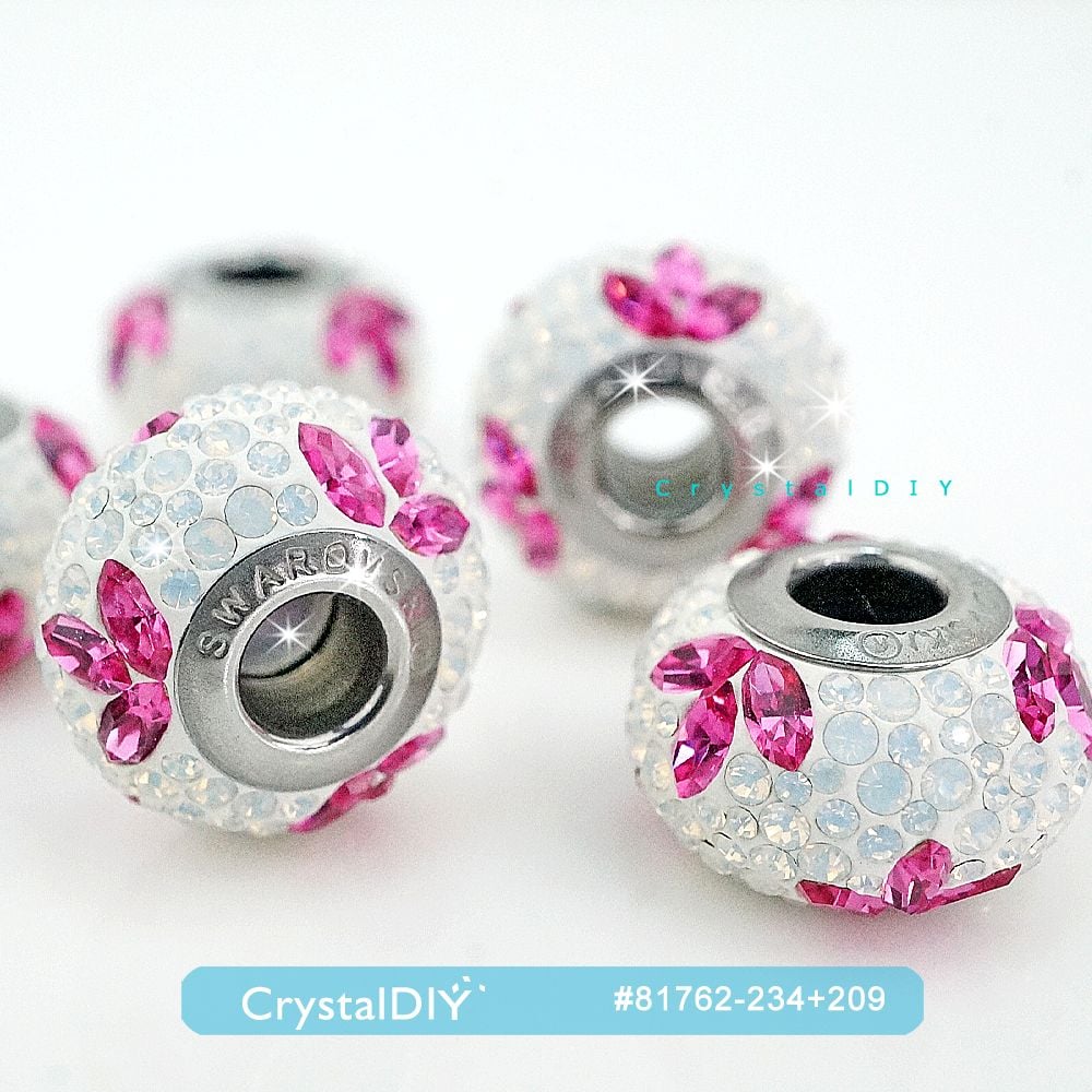 CrystalDIY奧地利SW水晶密鑲串珠81762 百合花 白蛋石(234) 玫瑰(209) 14mm絕版美呆限量