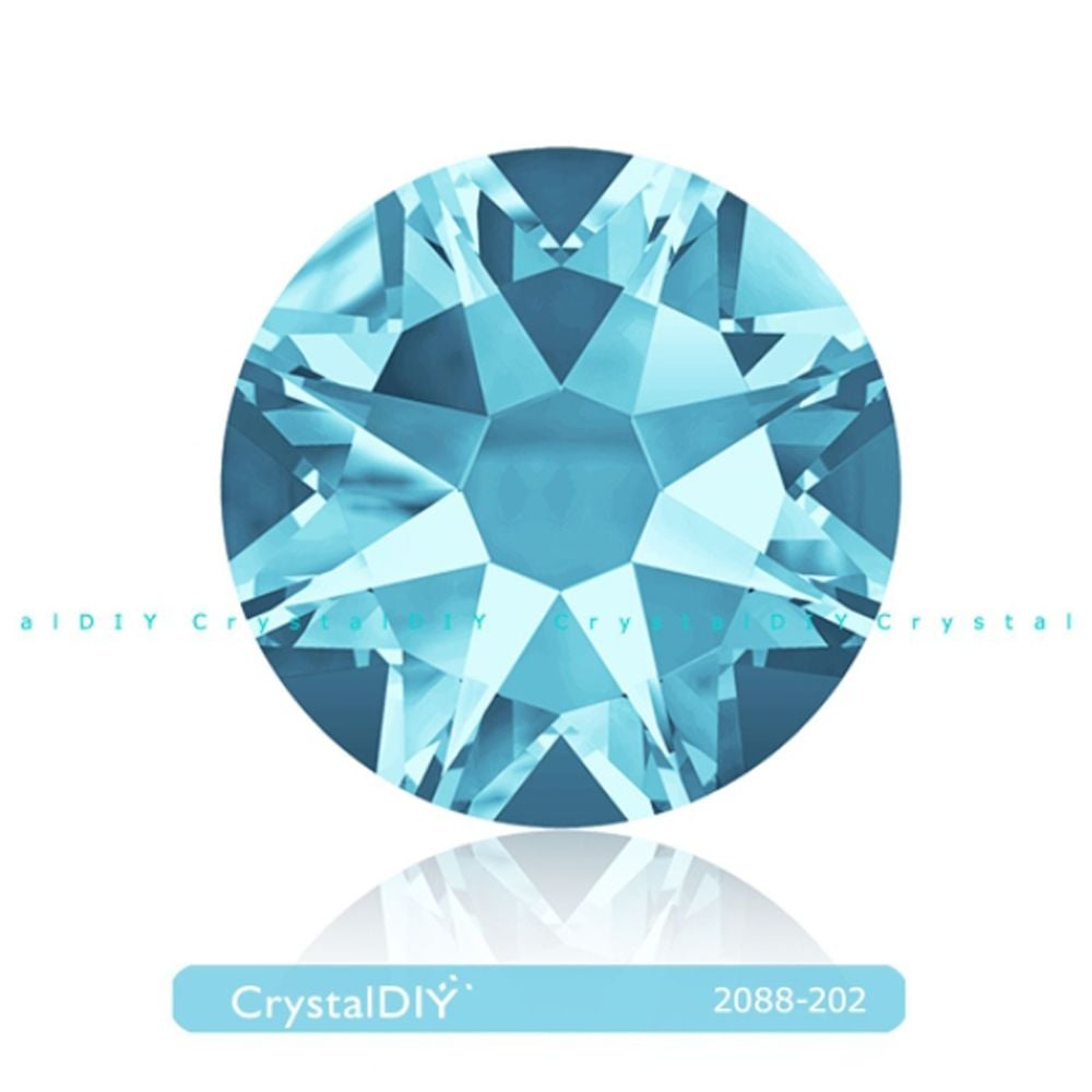 CrystalDIY奧地利水晶SW平底石2058/2088海藍(202) SS5~SS34