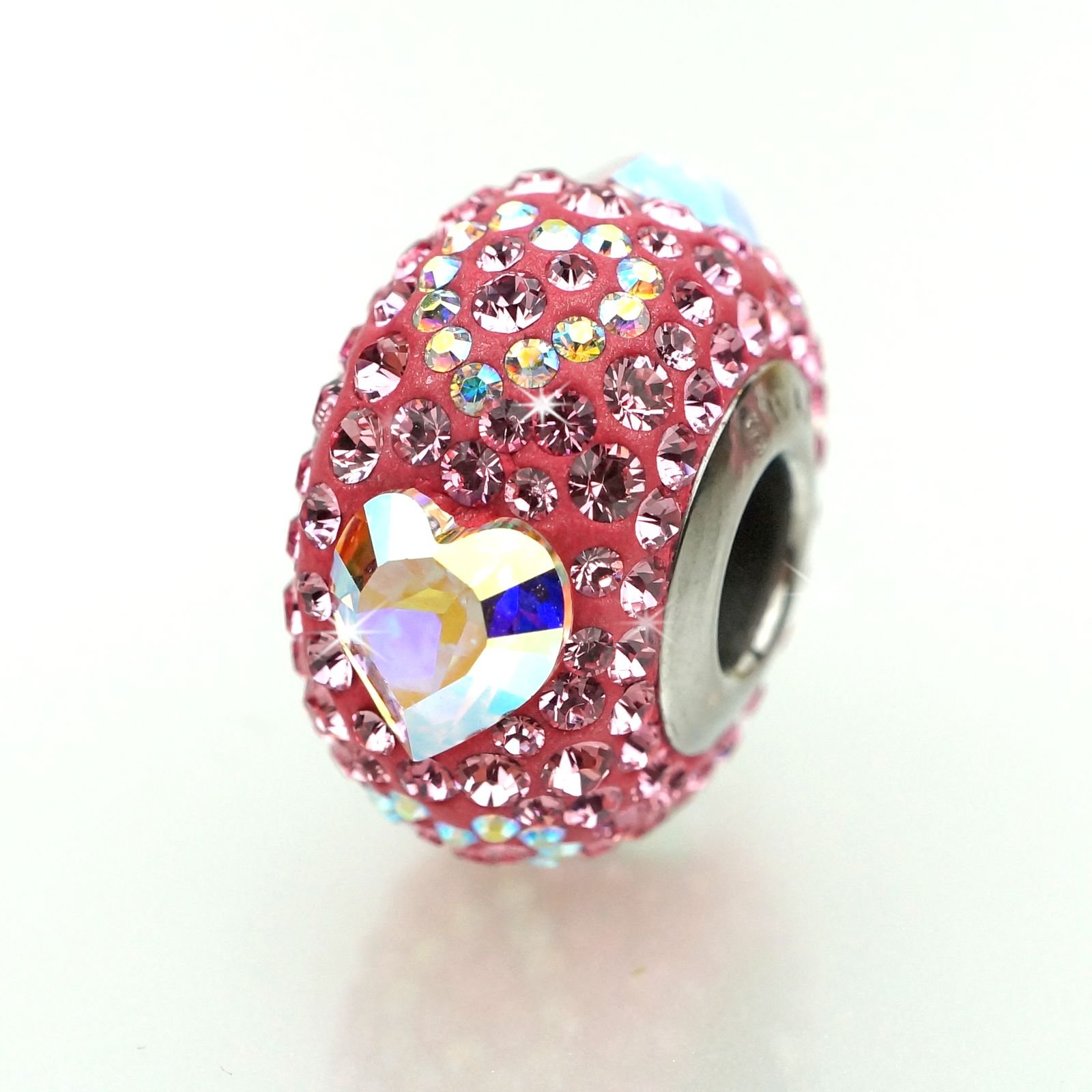 CrystalDIY奧地利水晶SW水晶密鑲串飾心語#84372粉紅玫瑰與水晶亮彩 14mm