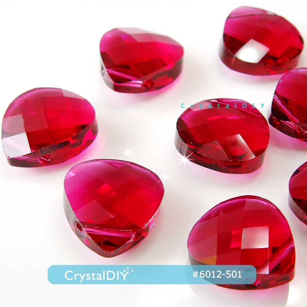 CrystalDIY奧地利水晶SW淚滴吊墜#6012 深楓紅2入