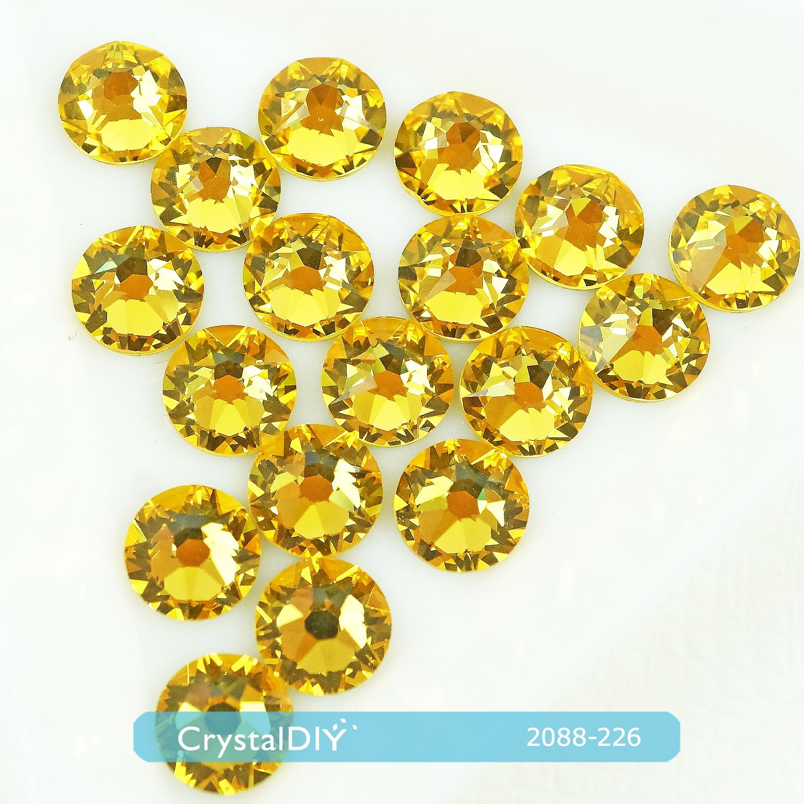 CrystalDIY奧地利SW水晶 2058/2088 明亮黃玉 Lt.Topaz(226)平底石