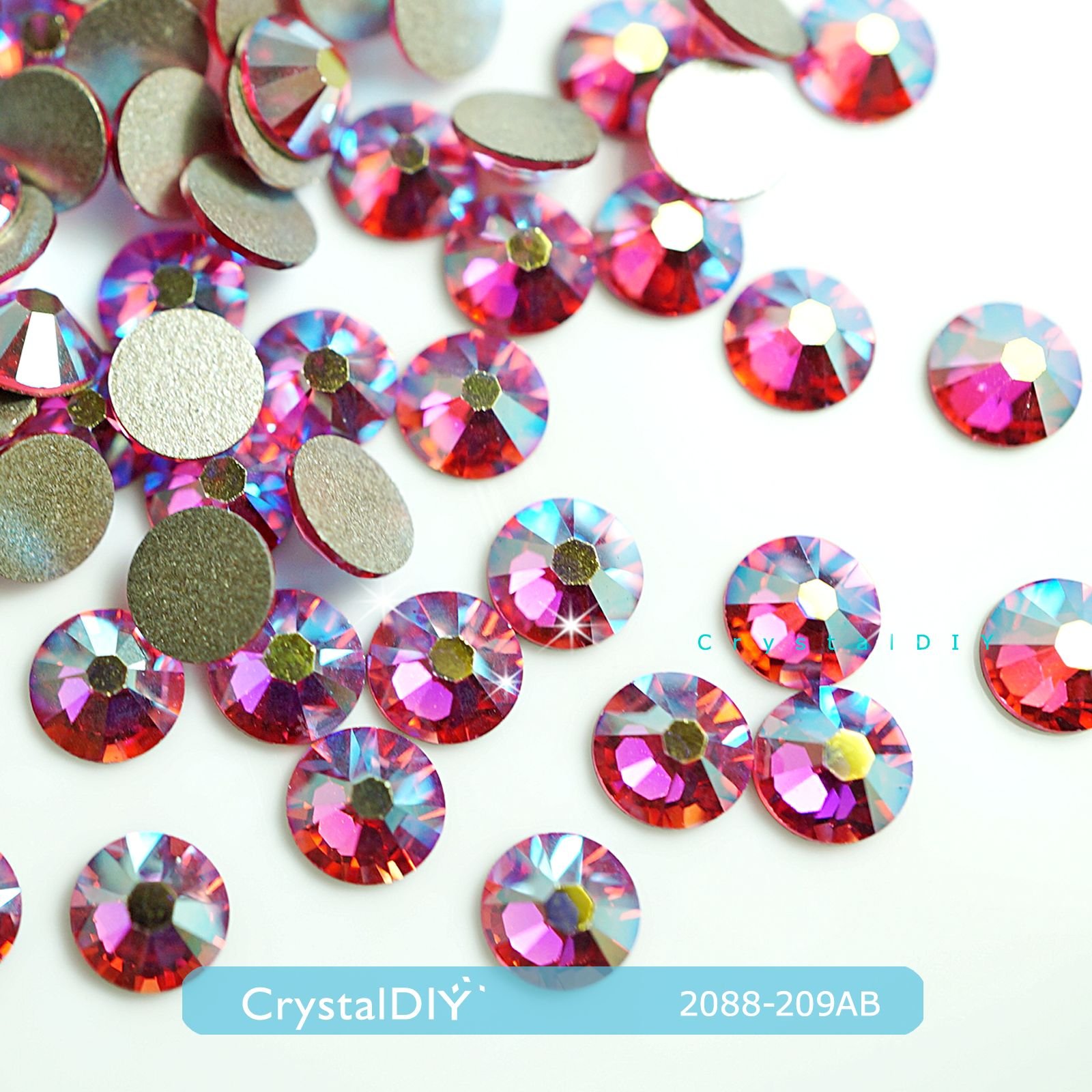 CrystalDIY奧地利水晶SW 2058/2088玫瑰亮彩Rose AB(209AB) SS20