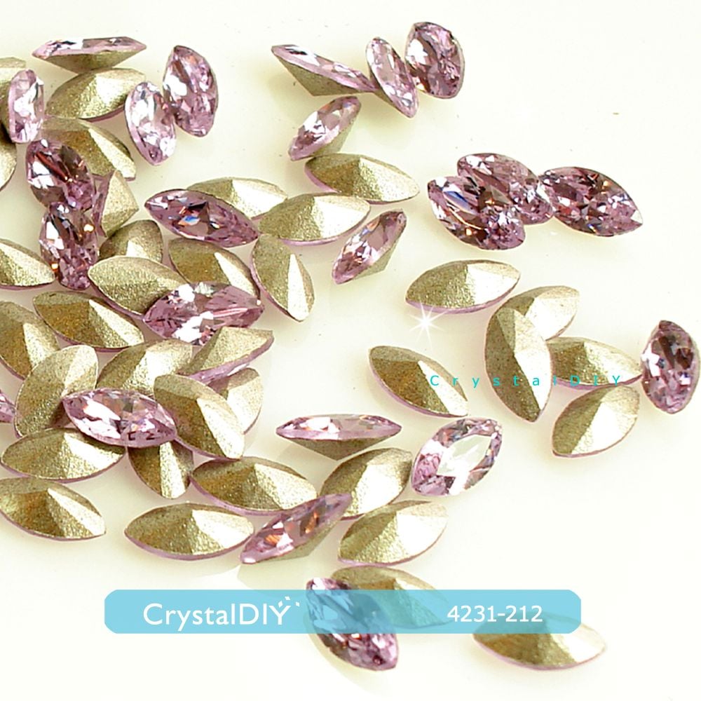 CrystalDIY奧地利水晶SW #4231裸鑽星眼石紫蘿蘭6*3mm