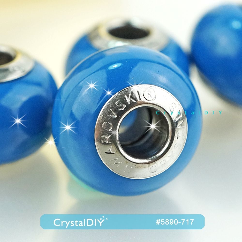 CrystalDIY奧地利水晶SW #5890水晶珍珠中孔青金石(717) 14mm單顆