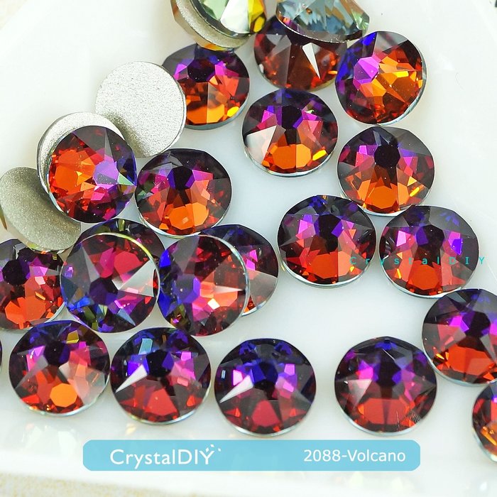 CrystalDIY奧地利水晶SW2088平底石 火山石Volcano(001VOL) SS34