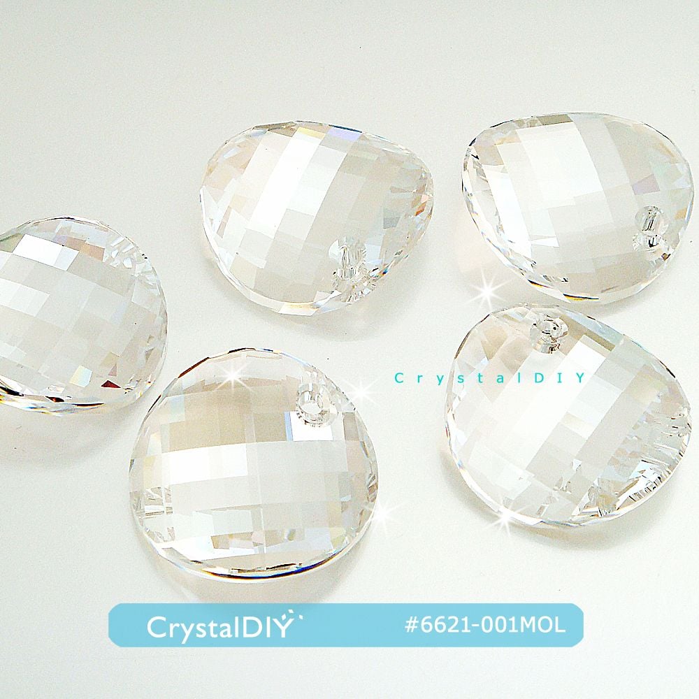 CrystalDIY奧地利水晶SW水晶吊墜#6621扭轉圓 燦月光(001MOL)28mm
