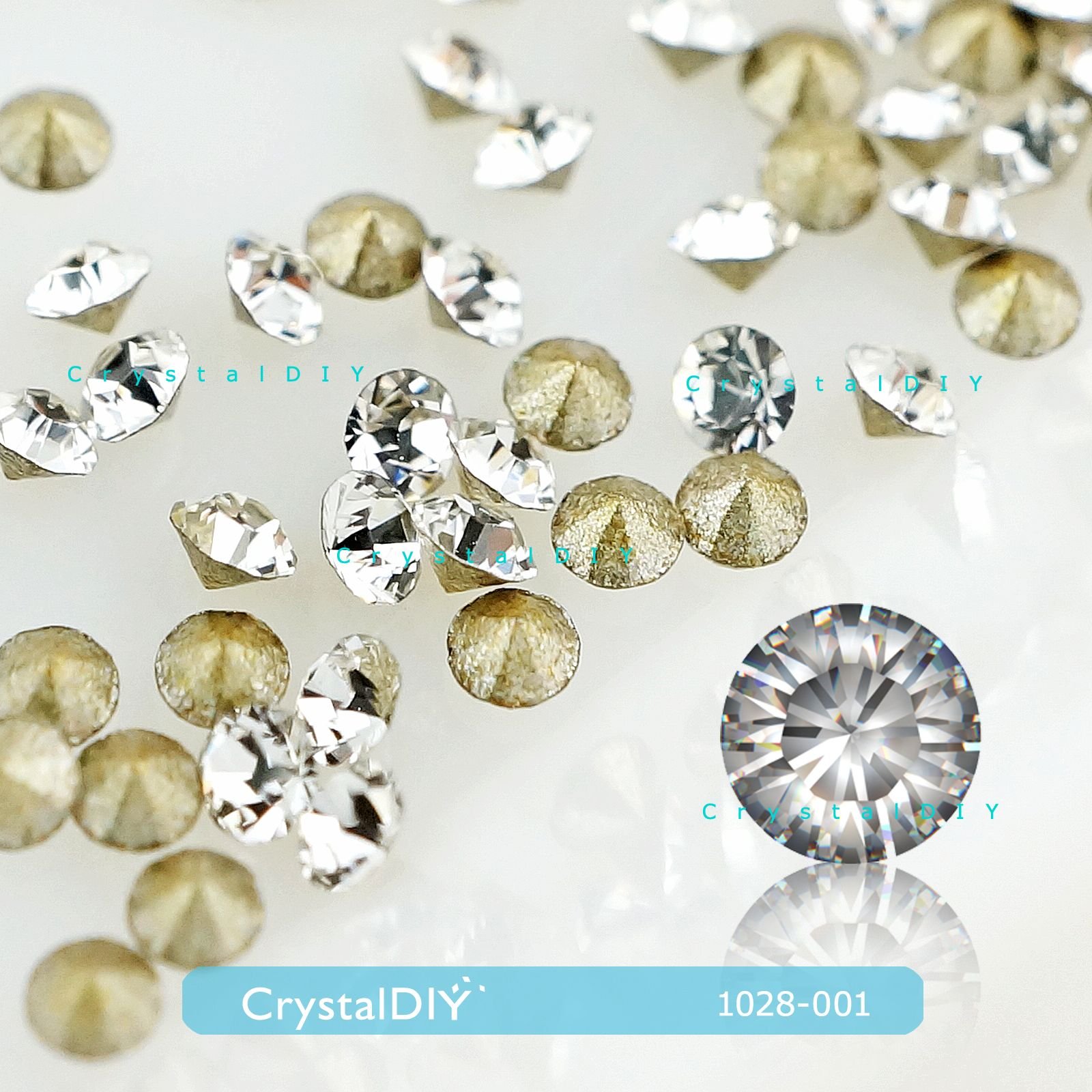 CrystalDIY奧地利水晶SW圓形石 #1028水晶(001) PP8、PP11每包100顆