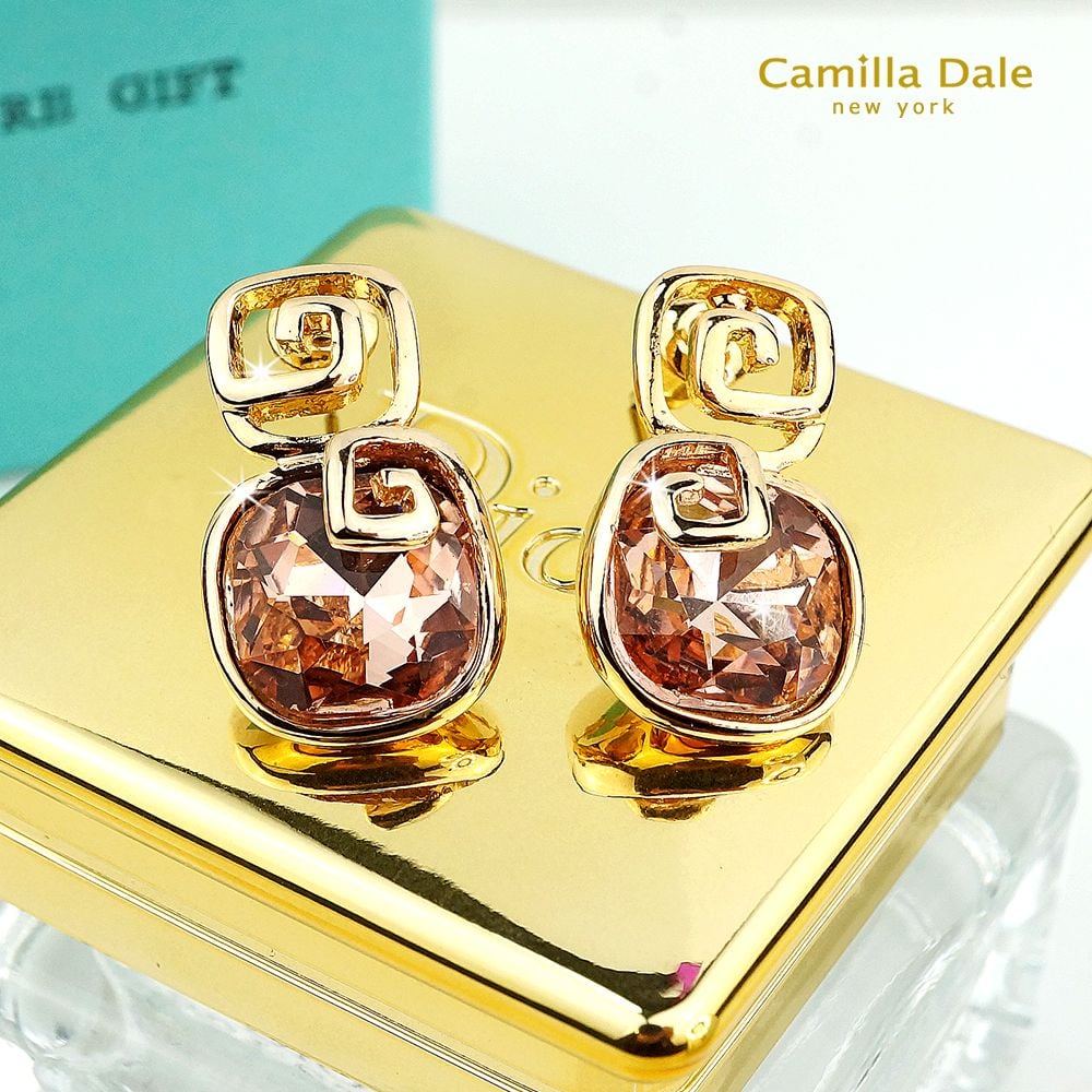 CamillaDale 金縷水晶耳環