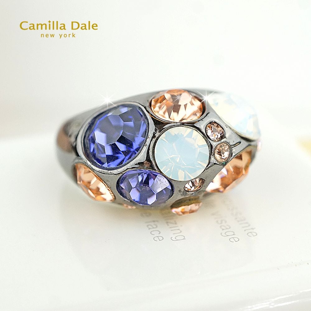 Camilla Dale 夢寶星時尚水晶戒指(紫)