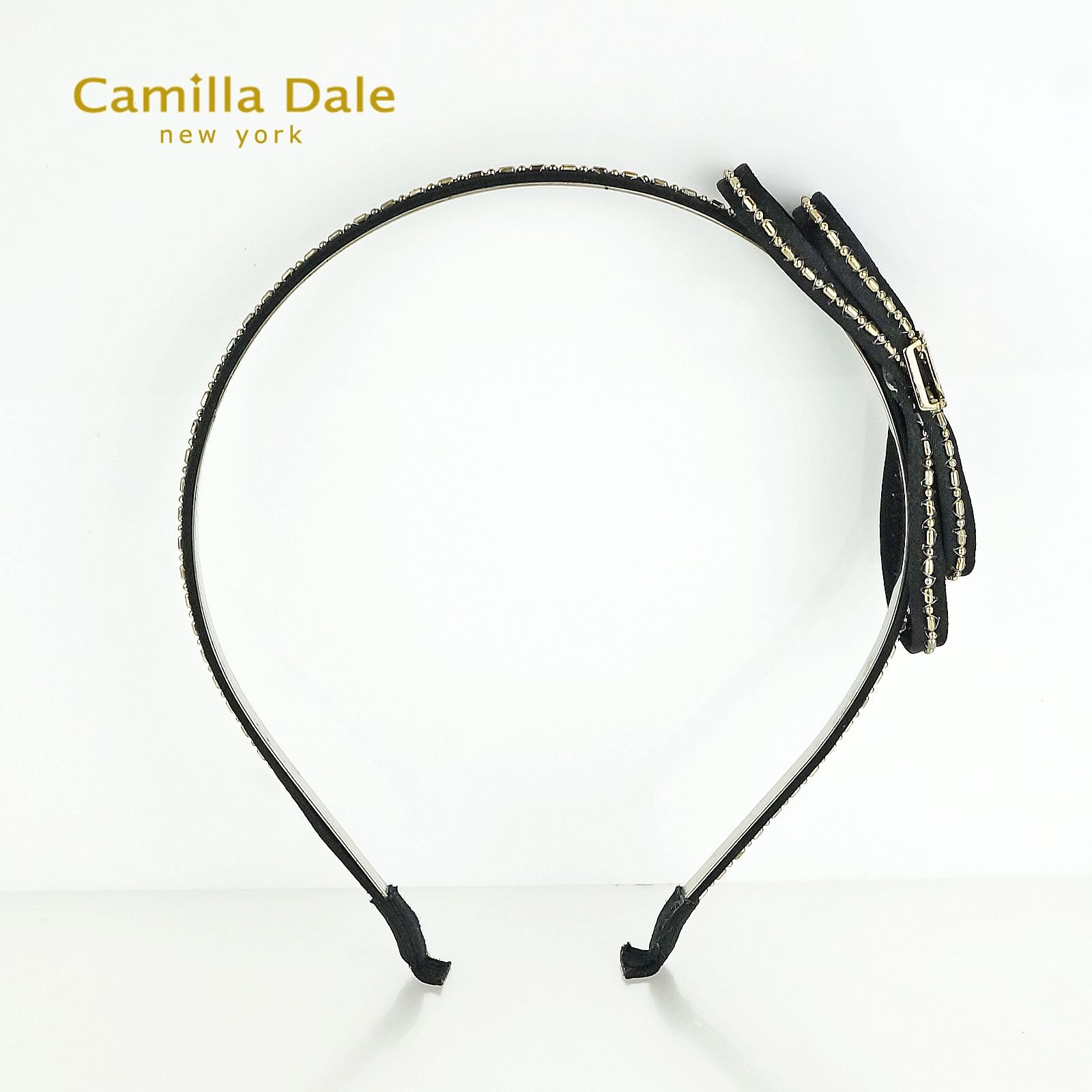 CamillaDale 金邊蝴蝶結髮箍 氣質窈窕淑女 黑色 韓國精品髮飾