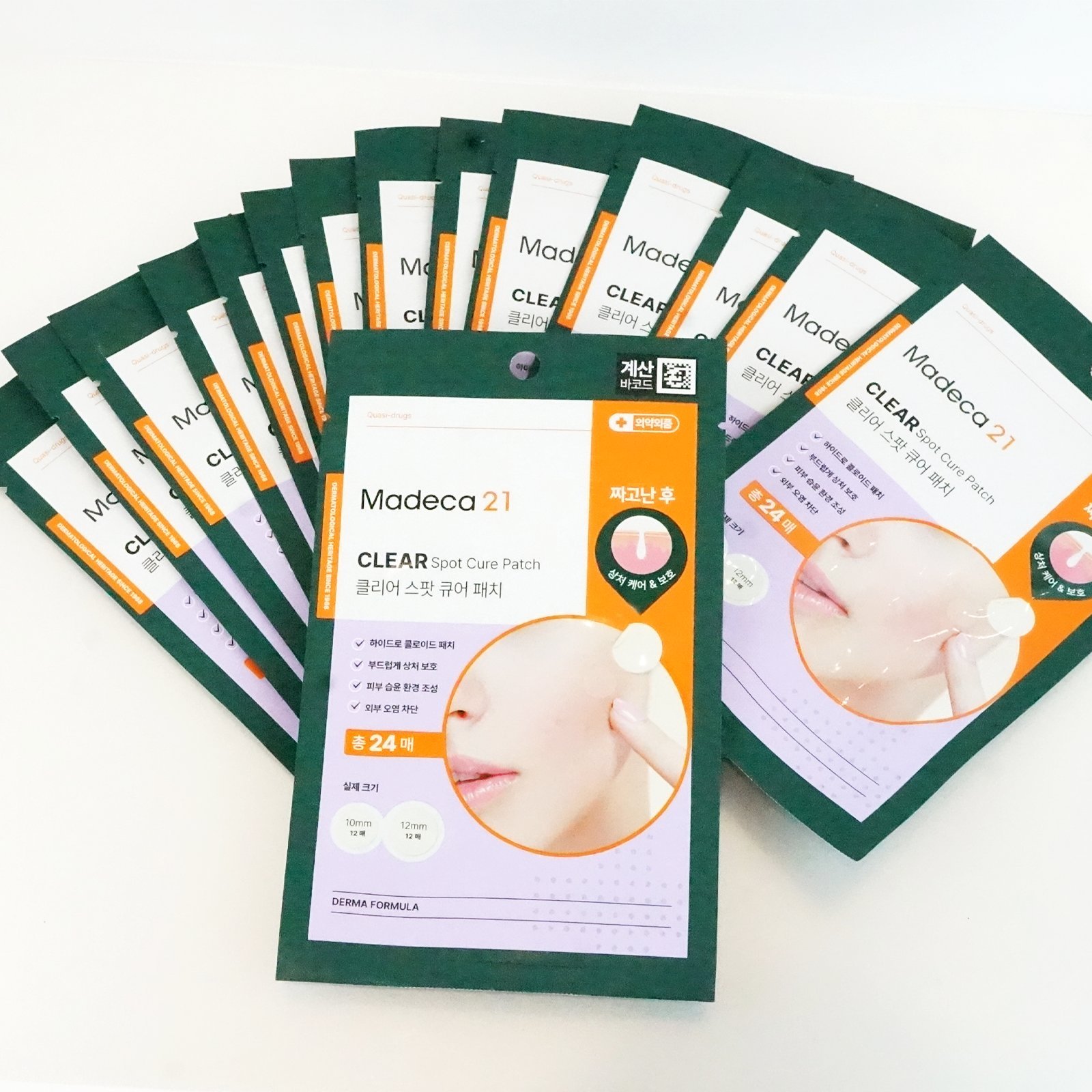 韓國Madeca21痘痘貼24片 積雪草護理舒緩 透明隱形抗痘貼