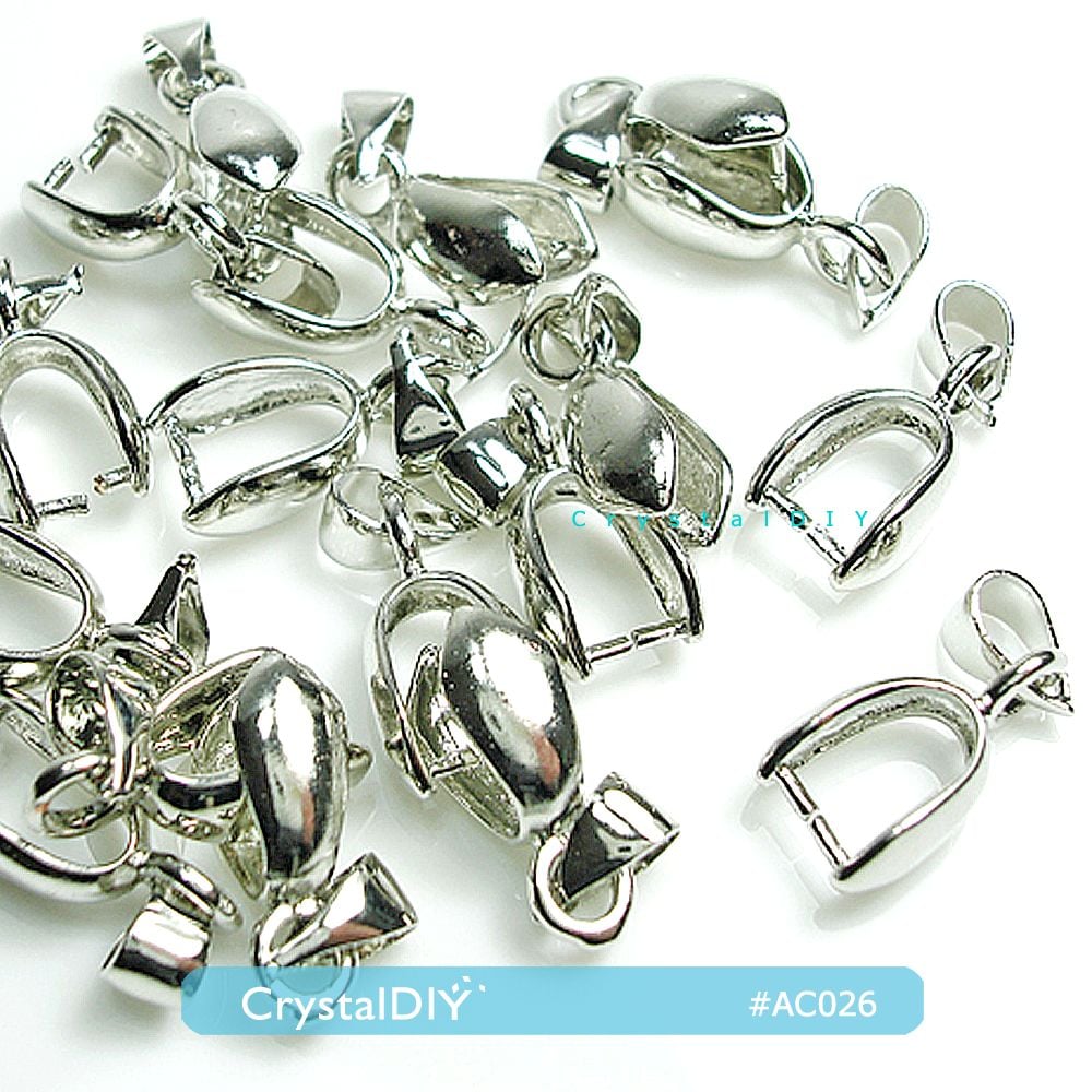 CrystalDIY手作素材 有上環大爪頭(正白) -電鍍正白K材質不易退色