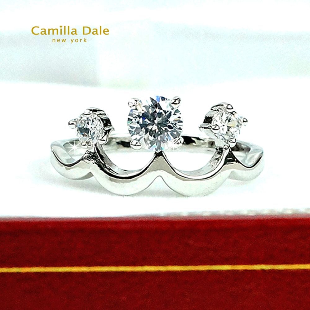 Camilla Dale W三星水晶戒指 韓製