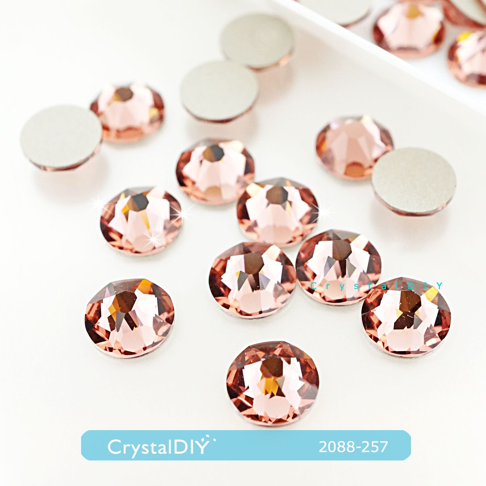 CrystalDIY奧地利水晶SW平底石#2088 Blush Rose嫣紅(257) SS34 (7.2MM) 貼鑽