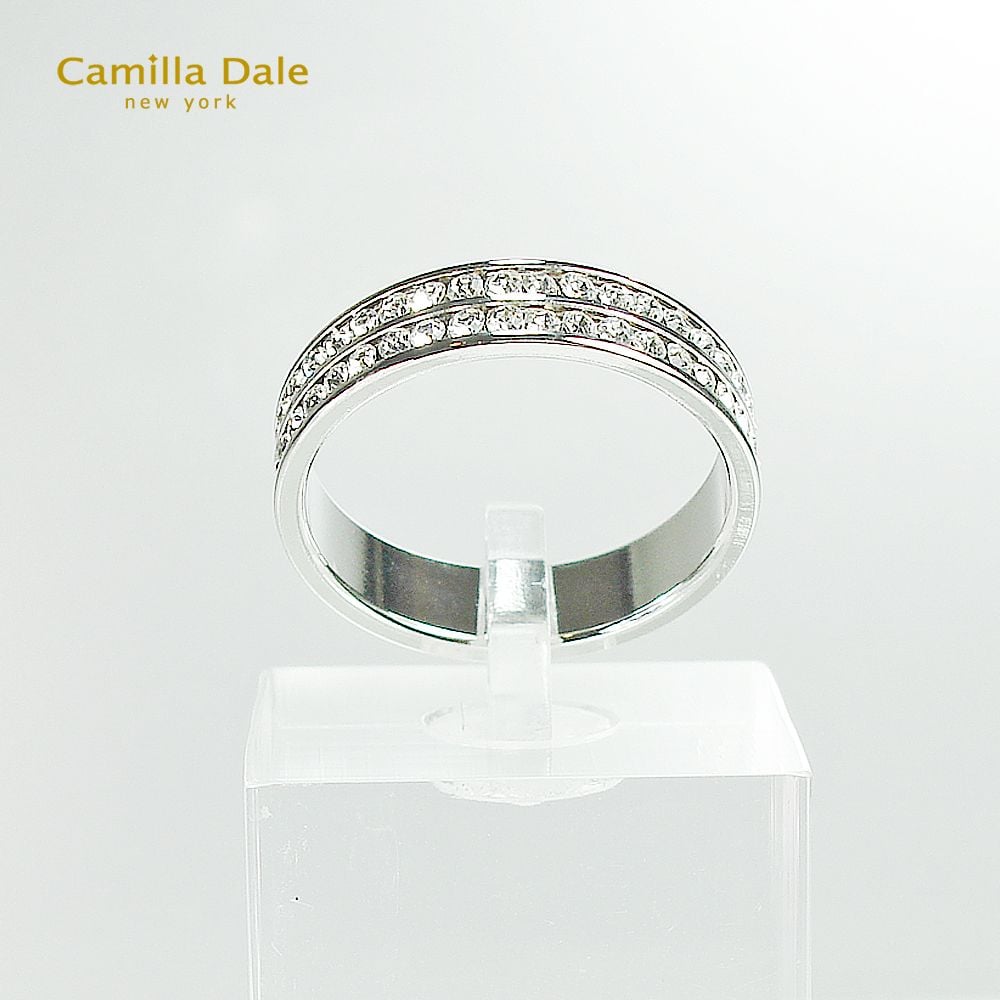Camilla Dale 雙環360度水晶超廣角戒(銀)