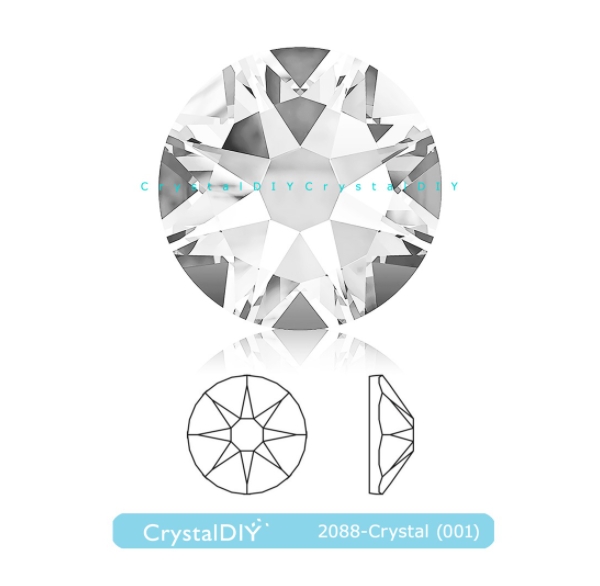 CrystalDIY奧地利SW水晶#2088水晶001平底石SS12(3mm)~SS48(11mm)