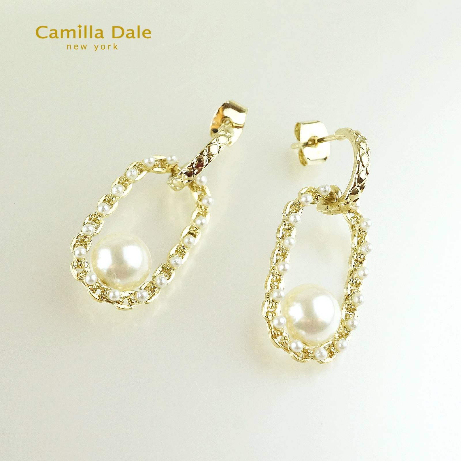 Camilla Dale 小香風珍珠耳環