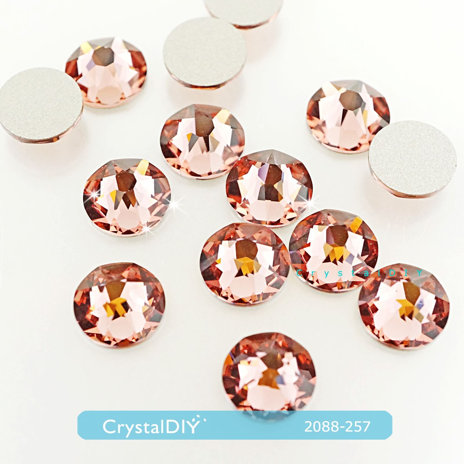 CrystalDIY奧地利水晶SW平底石#2088 Blush Rose嫣紅(257) SS34 (7.2MM) 貼鑽