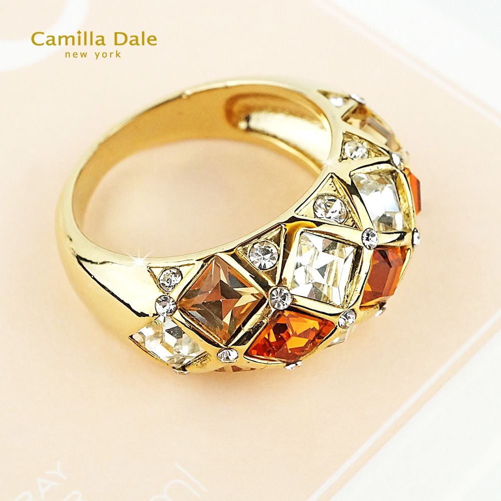 Camilladale 時尚繁星晶鑽14K金戒指(金) 韓製【絕版精品】