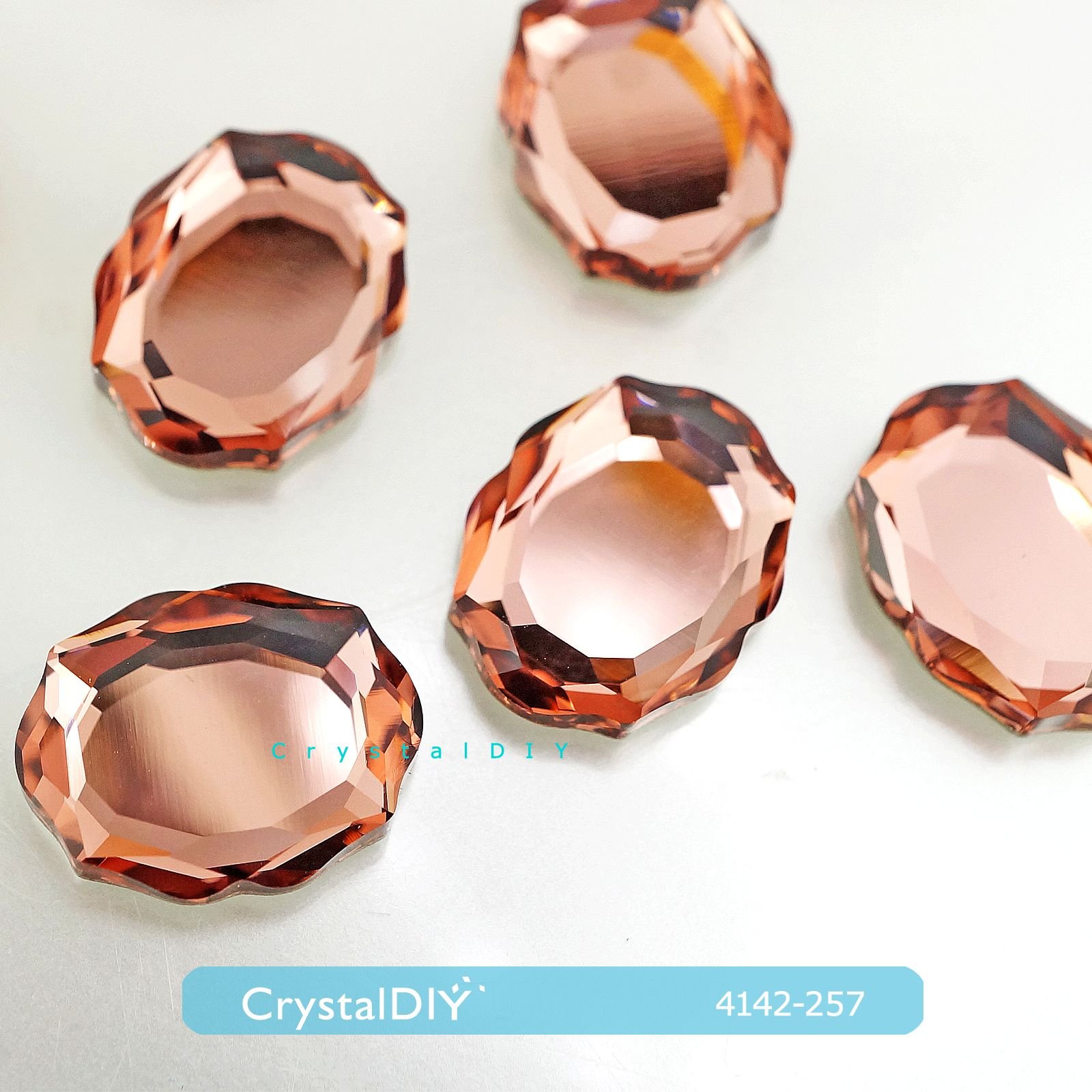 CrystalDIY奧地利SW水晶花式石＃4142巴洛克鏡面Blush Rose(257)嫣紅