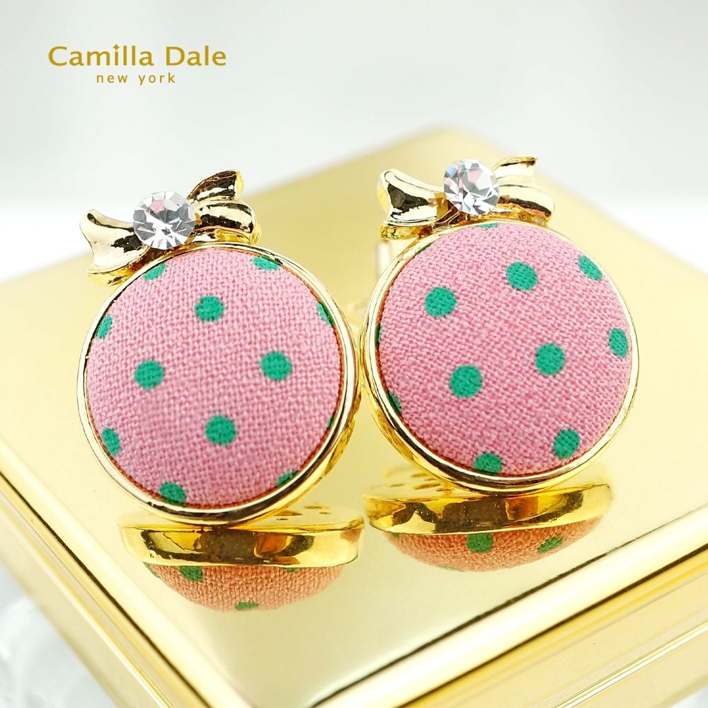 CamillaDale 馬卡龍點點耳環(粉)