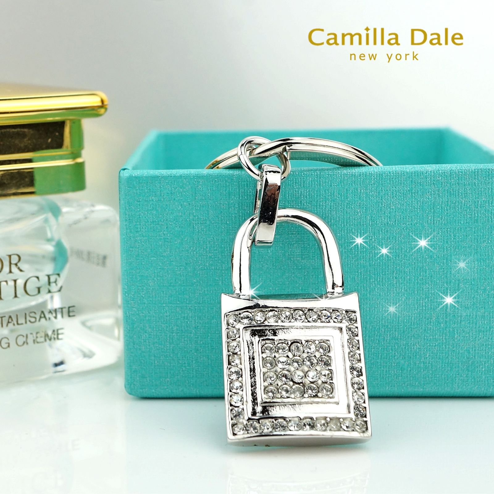 Camilla Dale 雲朵光燦鎖頭水鑽鑰匙圈