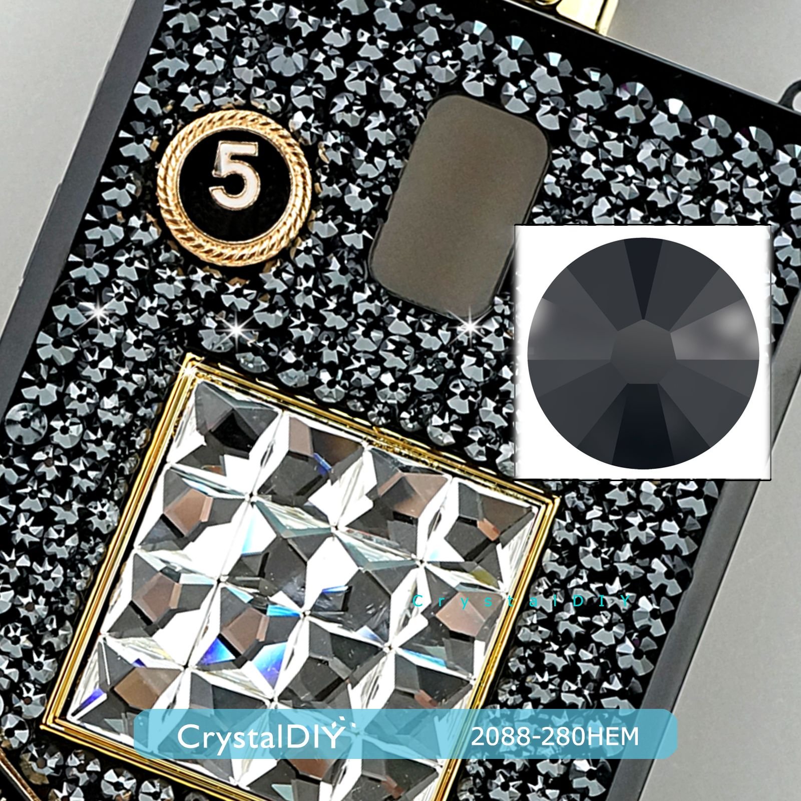 CrystalDIY奧地利SW水晶平底石 #2058/2088Jet Hematite黑幻銀(280HEM) SS5~SS20