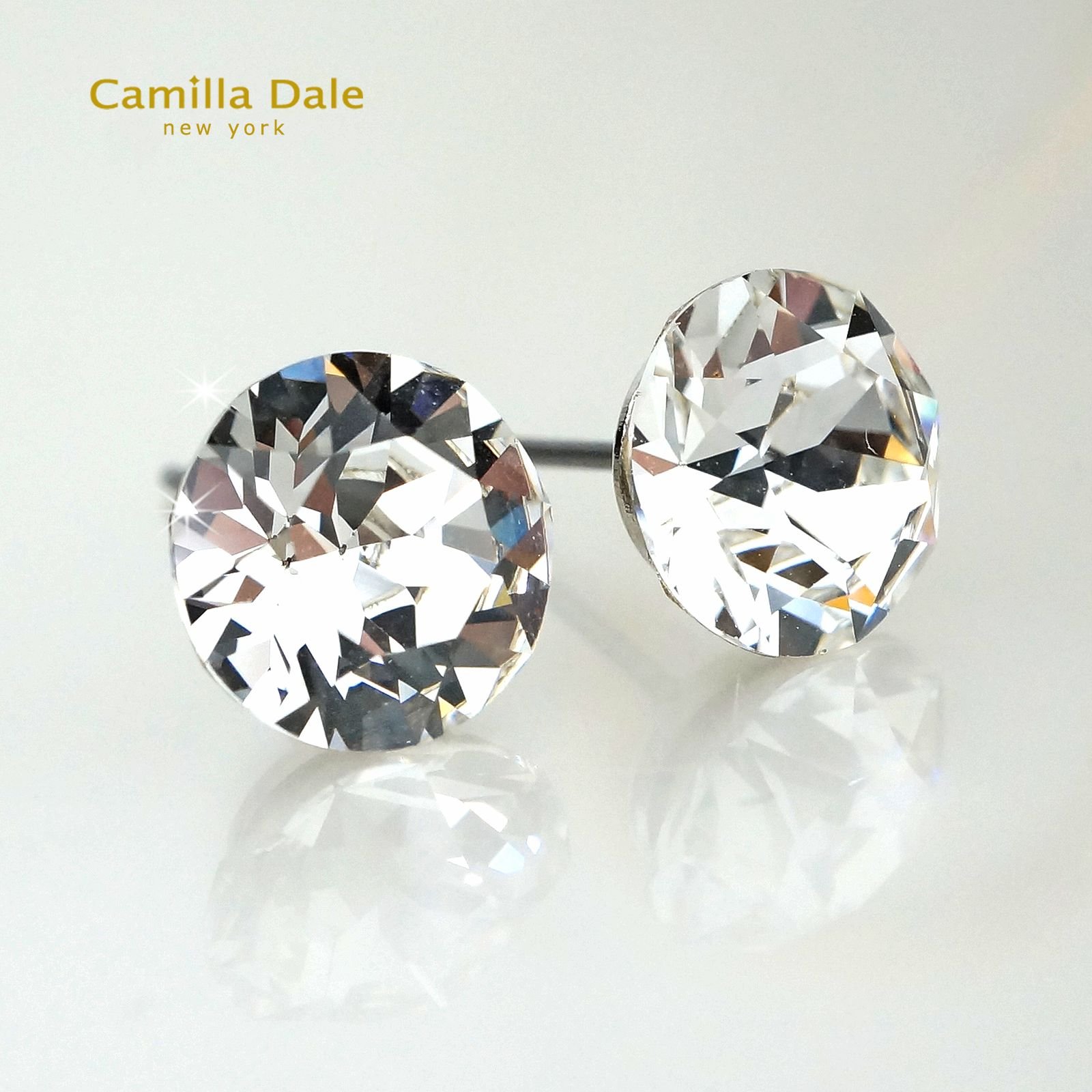 CamillaDale星悅美鑽耳環 採用奧地利SW水晶圓形石
